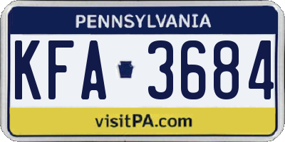 PA license plate KFA3684
