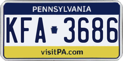 PA license plate KFA3686