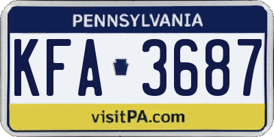 PA license plate KFA3687
