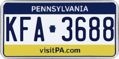 PA license plate KFA3688