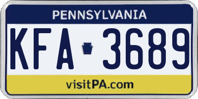 PA license plate KFA3689