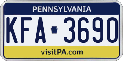 PA license plate KFA3690