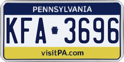 PA license plate KFA3696
