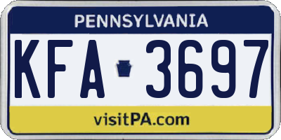 PA license plate KFA3697