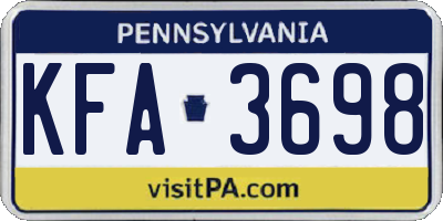 PA license plate KFA3698