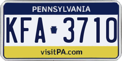 PA license plate KFA3710