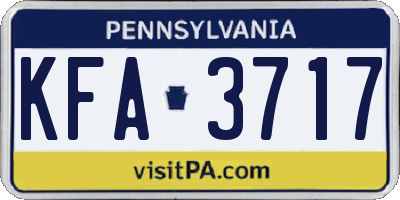 PA license plate KFA3717