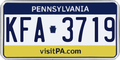 PA license plate KFA3719