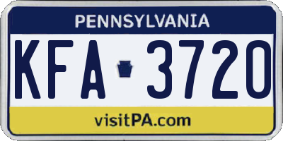 PA license plate KFA3720