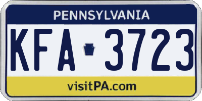 PA license plate KFA3723