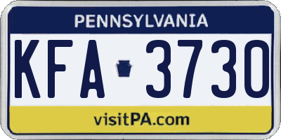 PA license plate KFA3730