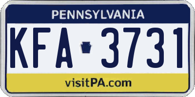 PA license plate KFA3731