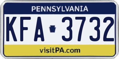 PA license plate KFA3732