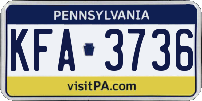 PA license plate KFA3736