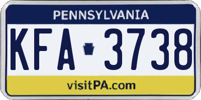 PA license plate KFA3738