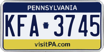 PA license plate KFA3745