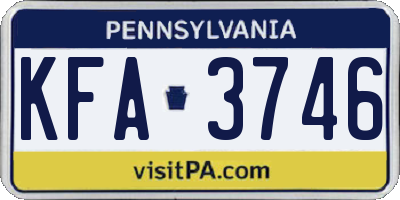 PA license plate KFA3746
