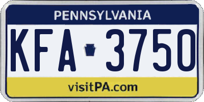 PA license plate KFA3750