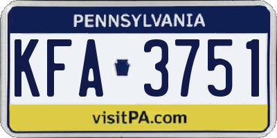 PA license plate KFA3751