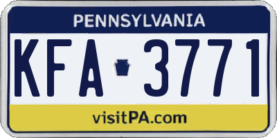 PA license plate KFA3771