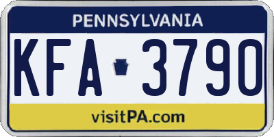 PA license plate KFA3790