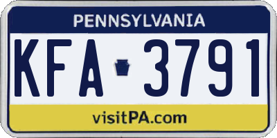 PA license plate KFA3791