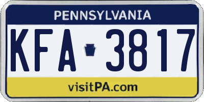 PA license plate KFA3817