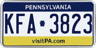 PA license plate KFA3823