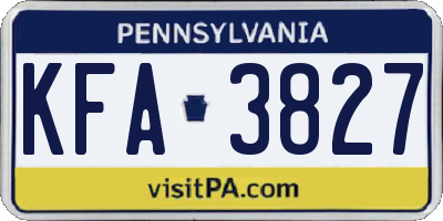 PA license plate KFA3827