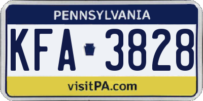 PA license plate KFA3828