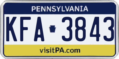 PA license plate KFA3843