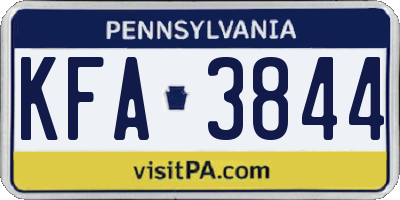 PA license plate KFA3844