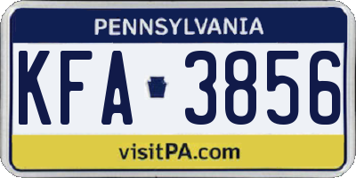 PA license plate KFA3856