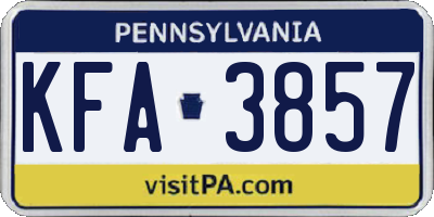 PA license plate KFA3857