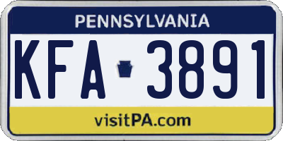 PA license plate KFA3891
