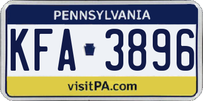 PA license plate KFA3896