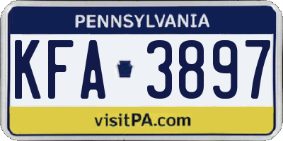 PA license plate KFA3897