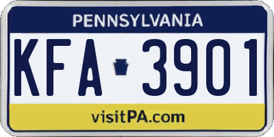 PA license plate KFA3901
