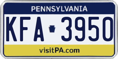 PA license plate KFA3950