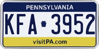 PA license plate KFA3952