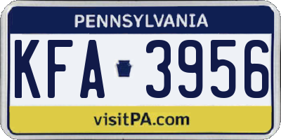 PA license plate KFA3956