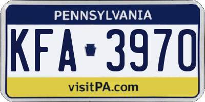 PA license plate KFA3970
