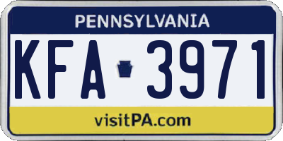 PA license plate KFA3971