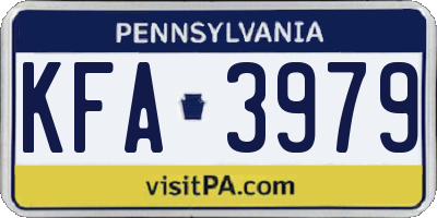 PA license plate KFA3979