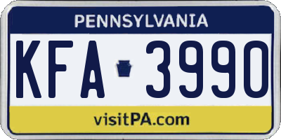 PA license plate KFA3990