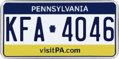 PA license plate KFA4046