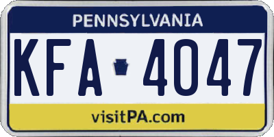 PA license plate KFA4047