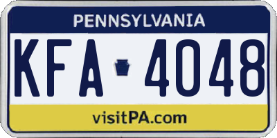 PA license plate KFA4048