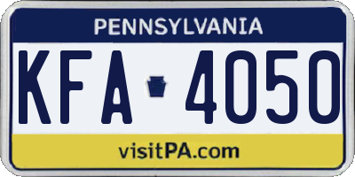 PA license plate KFA4050