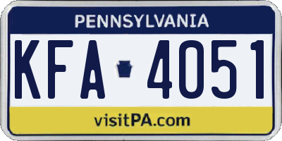 PA license plate KFA4051